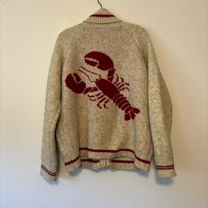 SOLD - beige Lobster Cardigan Oversized